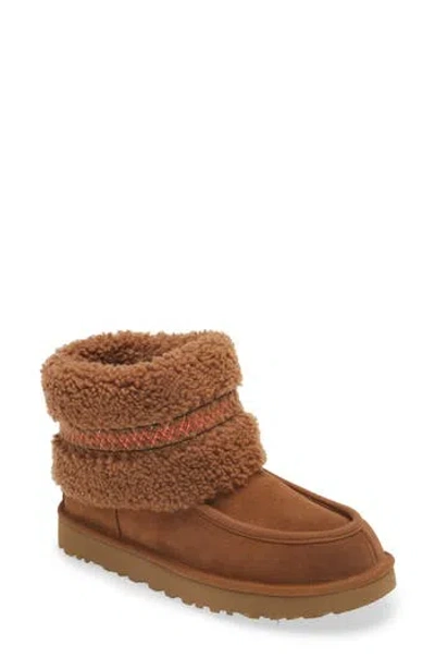 Ugg ® Genuine Sheepskin Mini Braid Boot In Hardwood