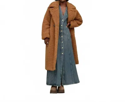 Ugg Gertrude Long Teddy Coat In Chestnut In Brown