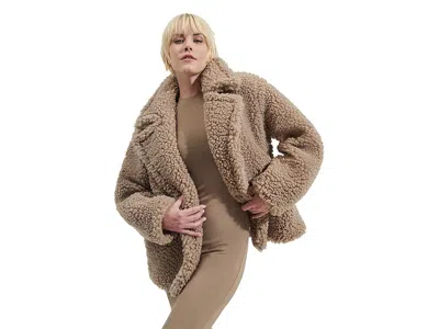 Ugg Gertrude Short Teddy Coat In Gray
