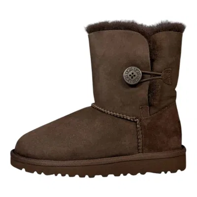 Ugg Kids' Girl's Bailey Button Boots In Chocolate In Brown