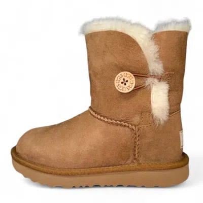 Ugg Kids' Girl's Bailey Button Ii Boot In Chestnut In Brown