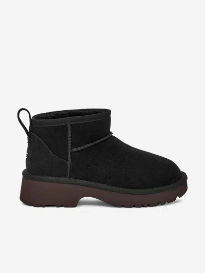 Ugg Kids'  Girls Classic Ultra Mini New Heights Boots In Black