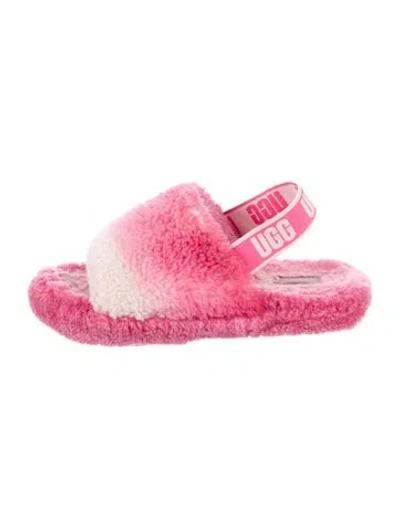 Pre-owned Ugg Babies' Girls' Fluff Yeah Slides In Pink