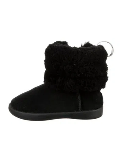 Pre-owned Ugg Kids' Girls' Shearling Lined Ankle Boots In Black