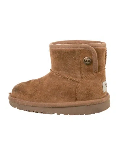 Pre-owned Ugg Kids' Girls' Shearling Lined Ankle Boots In Brown