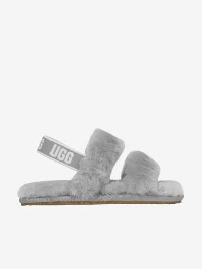 Ugg Babies' Girls Sheepskin Oh Yeah Sandals Eu 27.5 Us 10 Grey