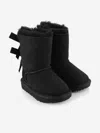 UGG GIRLS SUEDE BAILEY BOW II BOOTS EU 28.5 US 11 BLACK