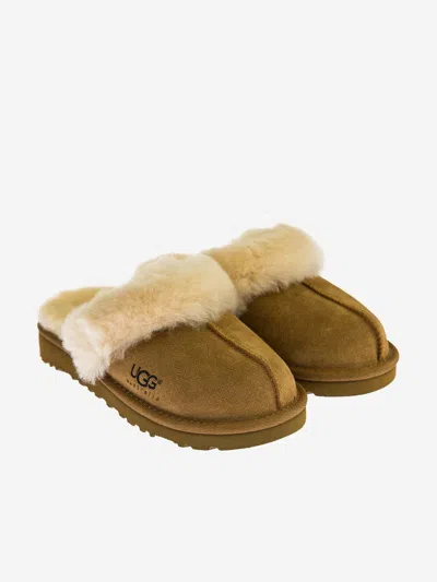 Ugg Kids' Girls Suede Cozy Ii Slippers Eu 32.5 Us 1 Brown