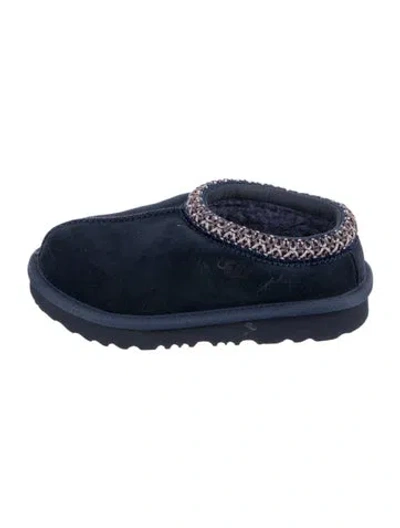 Pre-owned Ugg Kids' Girls' Suede Slip On Slippers In Blue