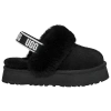 Ugg Funkette Logo-print Suede And Shearling Platform Slippers 6-10 Years In Black/black