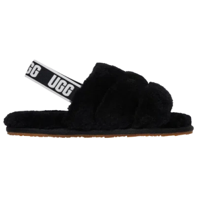 Ugg Kids' Fluff Yeah Sheepskin Slides 2-7 Years In Black