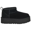 Ugg Black Kids' Classic Ultra Mini Platform Suede And Shearling Boots Eur 36 /3.5 Uk In Black/black