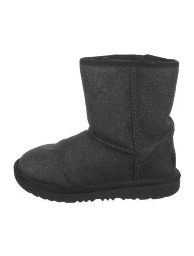 Pre-owned Ugg Glitter Graphic Print Boots In Gray