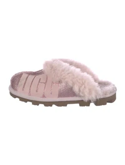 Pre-owned Ugg Glitter Printed Mules In Pink