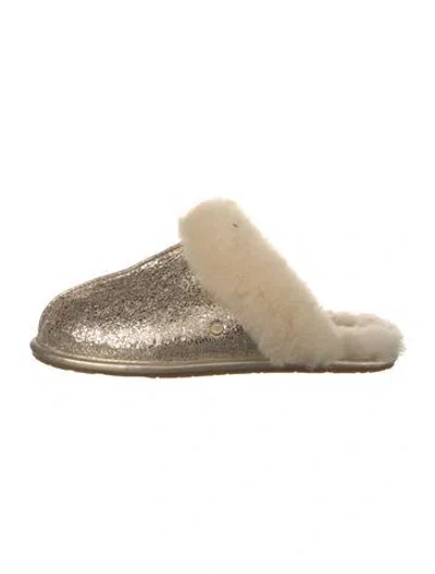 Pre-owned Ugg Glitter Slippers In Gold