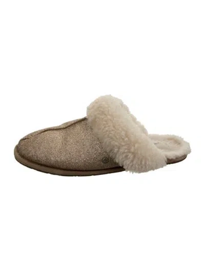 Pre-owned Ugg Glitter Slippers In Metallic/neutrals