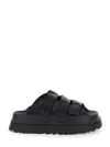 Ugg Golden Glow Black Sandals With Round Open Toe In Tech Fabric Woman In Black