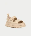 Ugg Golden Glow Fluff Sandals In Salt