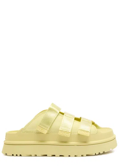 Ugg Golden Glow Rubber Sliders In Yellow