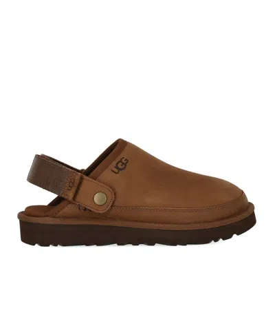 Ugg Goldencoast Ii Nubuck Dark Chestnut Clog In Brown