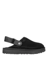 Ugg Suede Mules Metallic Microfibre Edge In Black