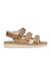 Ugg Mens Beige Goldencoast Multi-strap Suede And Mesh-blend Flat Sandals In Nude