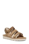 Ugg Mens Beige Goldencoast Multi-strap Suede And Mesh-blend Flat Sandals In Sand