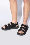 Ugg Mens Black Goldencoast Multi-strap Suede And Mesh-blend Flat Sandals In Black