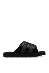 Ugg Goldencoast Strap Mens Adjustable Suede Slide Sandals In Nero