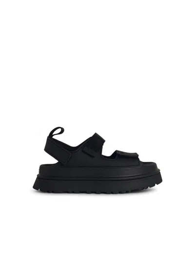 Ugg 'goldenglow' Black Rubber Sandals