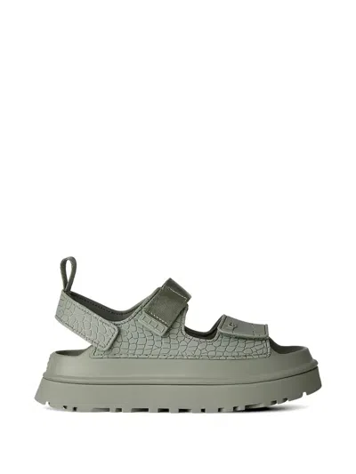 Ugg Goldenglow Embossed Sandals In Green