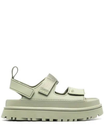 Ugg Goldenglow Logo-embossed Sandals In Green