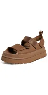 Ugg Rubber Sandals With Embossed Logo In Brown