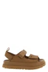 Ugg Rubber Sandals With Embossed Logo In Brown