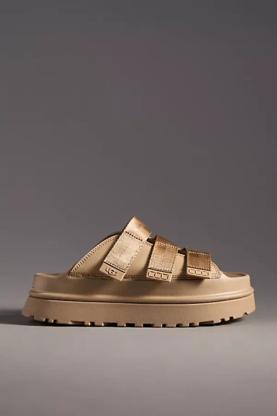 Ugg Goldenglow Slide Sandals In Beige