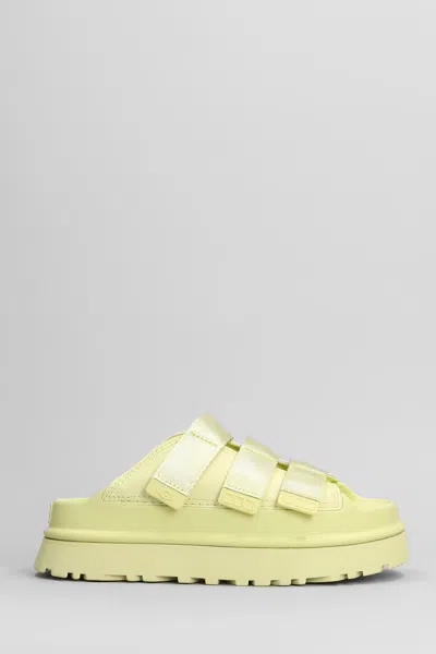 UGG GOLDENGLOW SLIDE SLIPPER-MULE IN GREEN RUBBER/PLASIC