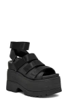 Ugg Chunky Sole Open Toe Platform Sandals In Black