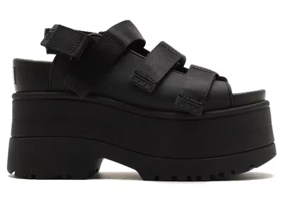 Pre-owned Ugg Goldenrise Platform Sandals (women's) Sneakers In Black