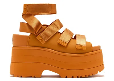 Pre-owned Ugg Goldenrise Platform Sandals (women's) Sneakers In Dark Apricot