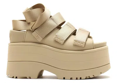 Pre-owned Ugg Goldenrise Platform Sandals (women's) Sneakers In Mustard Seed