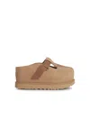 Ugg Lace-up Flatform Sole Round Toe Shoes In Beige