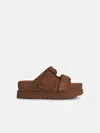 Ugg 'goldenstar' Brown Suede Slippers In Brown