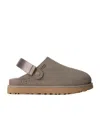 Ugg Golden Suede Clog Dark Grey In Green