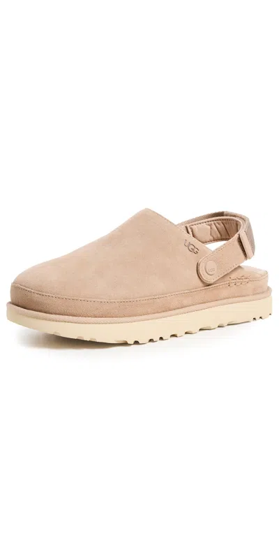 Ugg Goldenstar Suede Clog In Driftwood, Women's At Urban Outfitters
