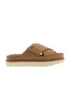 Ugg Women's Goldenstar Crisscross Slide Platform Sandals In Brown