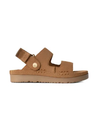 Ugg Kids' Goldenstar Glide Adjustable-strap Platform Sandals In Brown