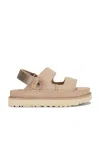 Ugg Goldenstar Glide Suede Sandals In Sand