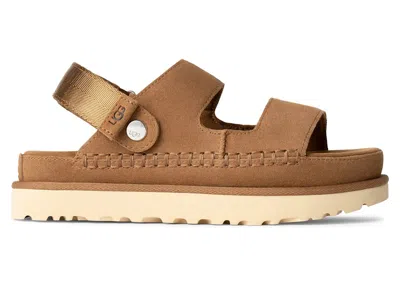 Pre-owned Ugg Goldenstar Glide Sandal (women's) Sneakers In Chestnut In Brown