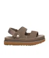 Ugg Goldenstar Glide Suede Sandals Smoke Plume In Brown