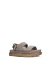 Ugg Goldenstar Glide Suede Sandals Smoke Plume In Gray